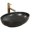 Rea CAROLA SLIM Black Mat keramické umývadlo na dosku 51 x 40 cm U0421