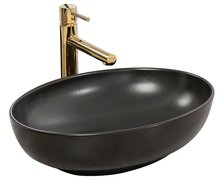 Rea CAROLA SLIM Black Mat keramické umývadlo na dosku 51 x 40 cm U0421
