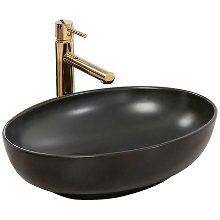 Rea CAROLA SLIM Black Mat keramické umývadlo na dosku 51 x 40 cm U0421