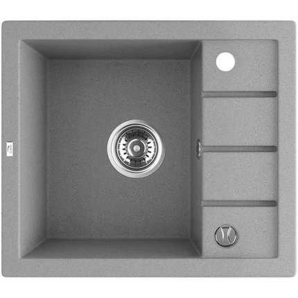 Laveo TRZYNASTKA granitový drez 57 x 49,5 cm, sivý SBP_513T
