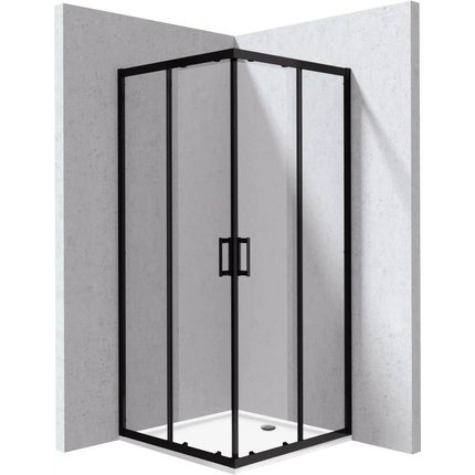 Deante FUNKIA EVO sprchový kút s vaničkou 80 x 80 x 195 cm sklo číre, profil čierny KYCPN088P