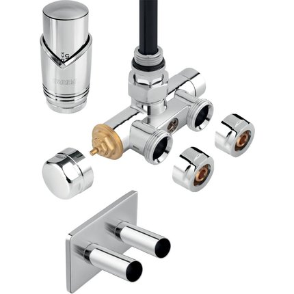 Novaservis Rohová termostatická sada pre jednobodové pripojenie kúpeľňového radiátora ZTT30CR