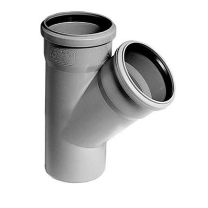 Kanalizačná tvarovka,HT odbočka Ø40 / 40 - 45° PP sivé X4607