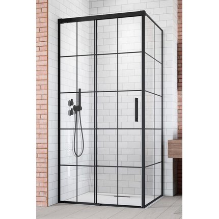 Radaway IDEA BLACK KDJ FACTORY obdĺžnikový sprchový kút 160 x 120 x 205 cm 387046-54-55R+387054-54-55L