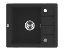 Laveo TRZYNASTKA granitový drez 57 x 49,5 cm, čierny SBP_713T