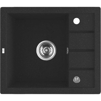 Laveo TRZYNASTKA granitový drez 57 x 49,5 cm, čierny SBP_713T