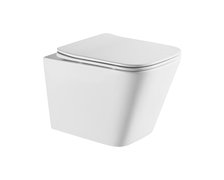 Laveo KVADRATO CycleOn 2.0 WC misa závesná Rimless 49 x 34 x 32,5 cm s voľne padajúcim sedátkom VMK_610S