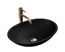 Rea DELLA BLACK MATT keramické umývadlo na dosku 51,5 x 37,5 cm U0074