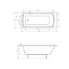Roca Linea – obdĺžniková akrylátová vaňa 180 × 80 cm, biela A24T058000