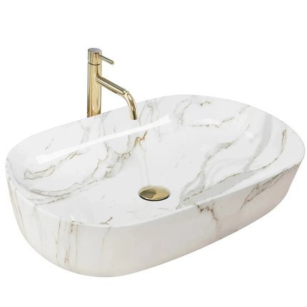 Rea CLEO 61 Aiax Shiny keramické umývadlo na dosku 61 x 41 cm REA-U9656