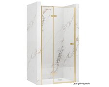 Rea ATLAS BRUSH GOLD Sprchové dvere jednokrídlové 100 x 200 cm, sklo číre, pravé K4675