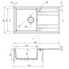 DEANTE ERIDAN granitový drez 86 x 50 cm, szary metalik ZQE_S113