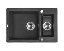 Laveo CELIA granitový drez 64 x 44 cm, čierny SBC_730T