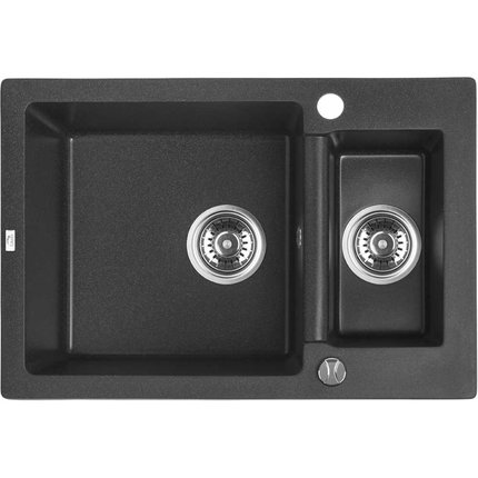 Laveo CELIA granitový drez 64 x 44 cm, čierny SBC_730T