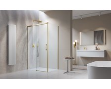 Radaway IDEA Brushed Gold KDJ obdĺžnikový sprchový kút 100 x 70 x 205 cm 387040-99-01R+387048-99-01L