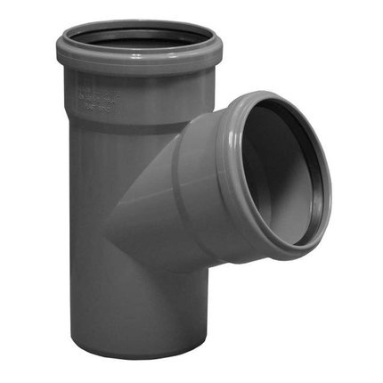 Kanalizačná tvarovka,HT odbočka Ø50 / 40 - 87° PP sivé X5114