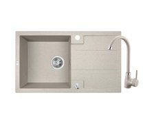 Laveo BARBADOS granitový drez 77 x 44 cm s batériou, bež SBBA411T