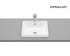 Roca GAP SQUARE keramické umývadlo zápustné 39 x 37 cm, biele SUPRAGLAZE® A3270Y7S00