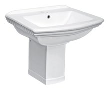 Novoterm Kleopatra 14 umývadlo keramické nástenné s polonohou 60 x 47 cm