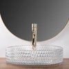 Rea CRISTAL TRANSPARENT 39 GOLD BRUSH RING sklenené umývadlo na dosku 39 cm U8881