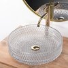 Rea CRISTAL TRANSPARENT 39 GOLD BRUSH RING sklenené umývadlo na dosku 39 cm U8881