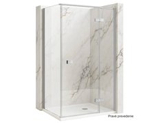 Rea ATLAS CHROM sprchový kút 80 x 90 x 200 cm, sklo číre, pravý K4663 + K4333