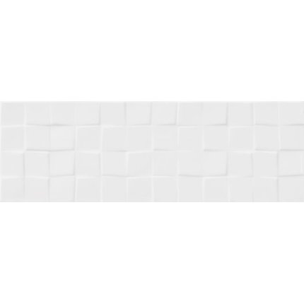 Cersanit SIMPLE ART white glossy structure cubes 20 x 60 cm W476-003-1