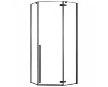 Rea DIAMOND BLACK päťuholníkový sprchový kút 100 x 100 x 195 cm sklo číre K5623