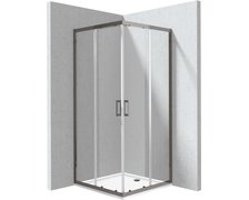 Deante FUNKIA EVO sprchový kút s vaničkou 90 x 90 x 195 cm sklo číre, profil titanium KYCPD099P