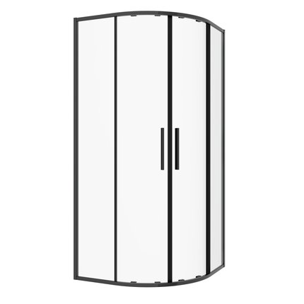 Novoterm SOLID RA black SOLO sprchový kút bez vaničky 80 x 100 x 195 cm, sklo číre