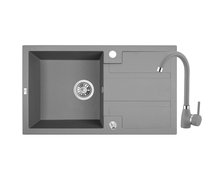 Laveo BARBADOS granitový drez 77 x 44 cm s batériou, sivý SBBA511T