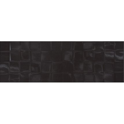 Cersanit SIMPLE ART black glossy structure cubes 20 x 60 cm W476-004-1