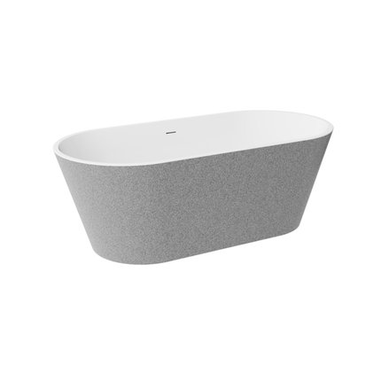 Besco DEEVA GLAM Strieborná voľne stojaca akrylátová vaňa s prepadom 150 x 75 cm, #WWA-150DGSC