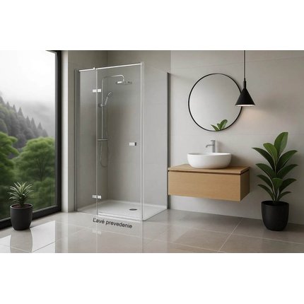 Rea ATLAS CHROM sprchový kút 80 x 100 x 200 cm, sklo číre, ľavé K4662 + K4334