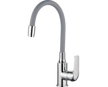 Kuchinox ELZA drezová vodovodná batéria s elastickou výtokovou hadicou, chróm/sivá BKE_961D