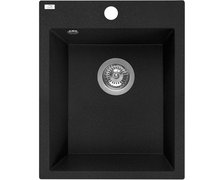 Laveo CHICHI jednokomorový granitový drez 39 x 48 cm, čierny SBH_710T
