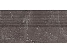 Tubadzin Grand Cave graphite rektifikovaná schodnica matná 29,6 x 59,8 cm