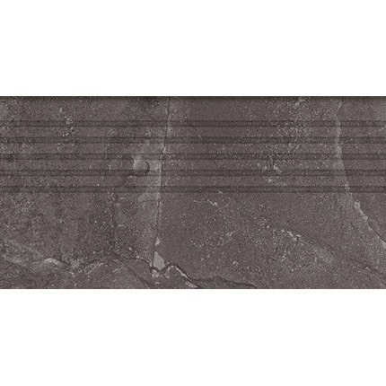Tubadzin Grand Cave graphite rektifikovaná schodnica matná 29,6 x 59,8 cm