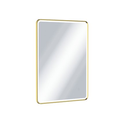 Excellent CORIDO obdĺžnikové LED zrkadlo 80 x 60 cm, vyhrievacia podložka, zlaté DOEX.CO080.060.GL