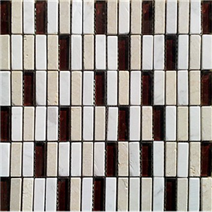 CERAMSTIC skleneno-kamenná mozaika BROWN MIX MSK-11 30,8 x 30,8 cm MSK.11.31X31.MOZ.SZKL.KAM