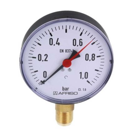 AFRISO Manometer Štandardný RF100,D201,100 mm 1 bar, 1/2", 85210201