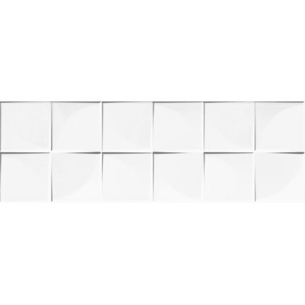 Ceramika Konskie White glossy quadra obklad lesklý, rektifikovaný 25 x 75 cm