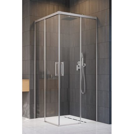 Radaway IDEA BRUSHED NICKEL KDD obdĺžnikový sprchový kút 90 x 80 x 205 cm 387060-91-01L+387061-91-01R