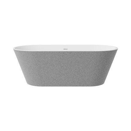 Besco DEEVA GLAM Strieborná voľne stojaca akrylátová vaňa s prepadom 150 x 75 cm, #WWA-150DGSW