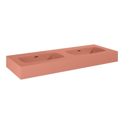 Elita DIMPLE DUO nástenné mramorové umývadlo 121 x 46 cm, Terra Pink Matt RE041200026600