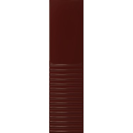 Tubadzin GROOVE Burgundy 2 Gloss STR lesklý obklad 7,8 x 29,8 cm