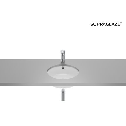 Roca GAP keramické umývadlo pod dosku 35 x 35 cm, biele SUPRAGLAZE® A3270YBS00