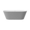 Besco DEEVA GLAM Strieborná voľne stojaca akrylátová vaňa s prepadom 150 x 75 cm, #WWA-150DGSM