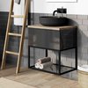 Elita Look stelaž pod umývadlo 60 Black Matt so sklenenou poličkou, 60x35,4x45,1 cm, RE150600107160
