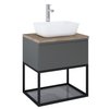 Elita Look stelaž pod umývadlo 60 Black Matt so sklenenou poličkou, 60x35,4x45,1 cm, RE150600107160